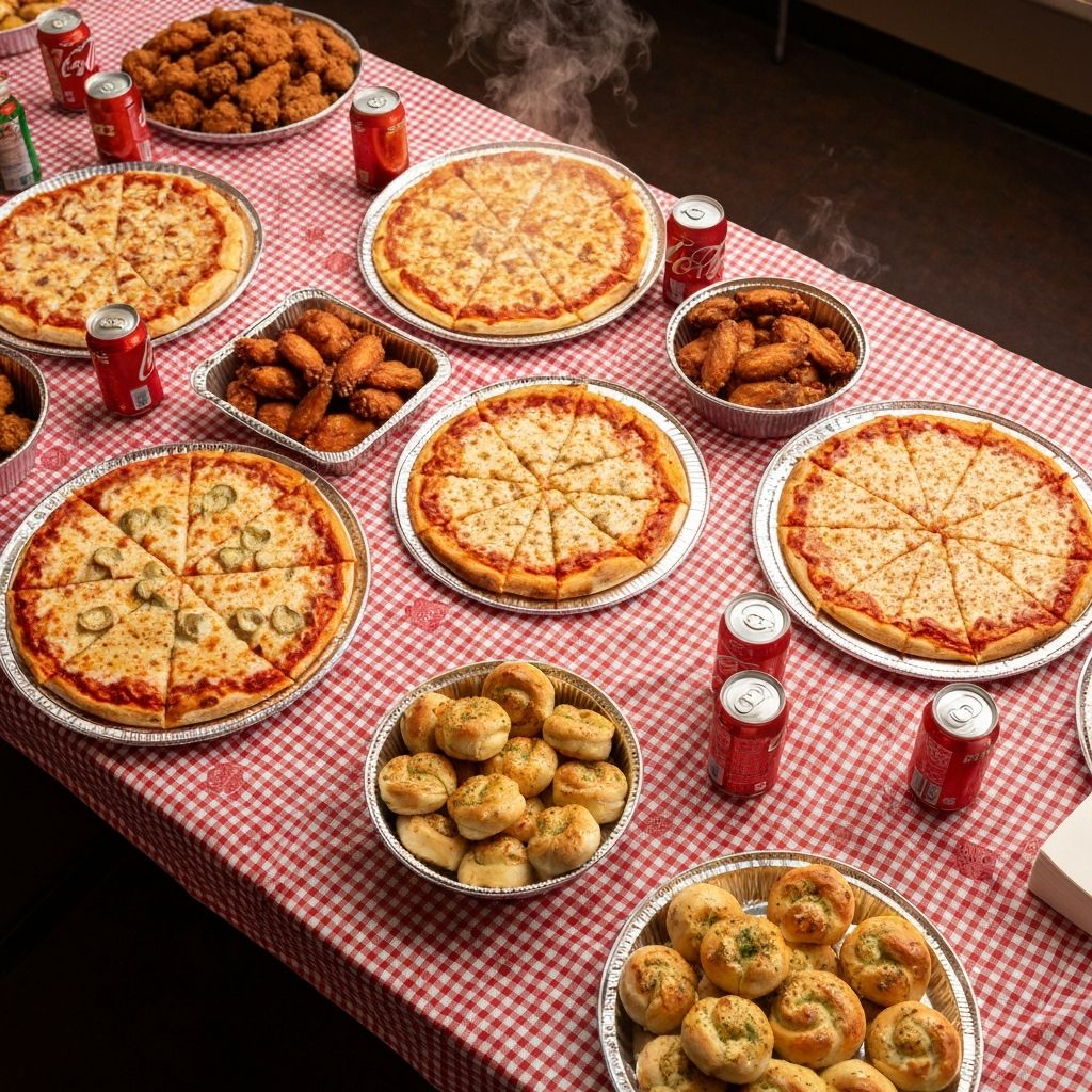Anthony's Pizza catering spread for events and parties